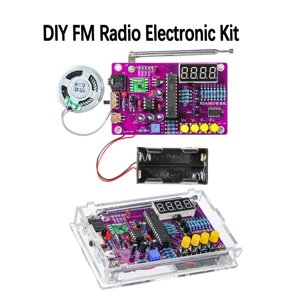 Diy Electronics Project Kit - DIY FM ラジオ電子キット 87-108MHz 調整可能な周波数デジタルディスプレイはんだ付けプロジェクト練習用はんだ RDA5807S