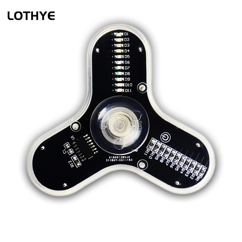 Diy Electronics Project Kit - LEDフィジェットスピナーキット,ジャイロライト,日曜大工部品,溶接キット,3リーフ,スピーカー雰囲気,rg550