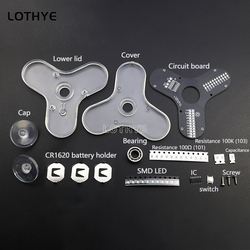 LEDフィジェットスピナーキット,ジャイロライト,日曜大工部 - Diy Electronics Project Kit のレビューと価格